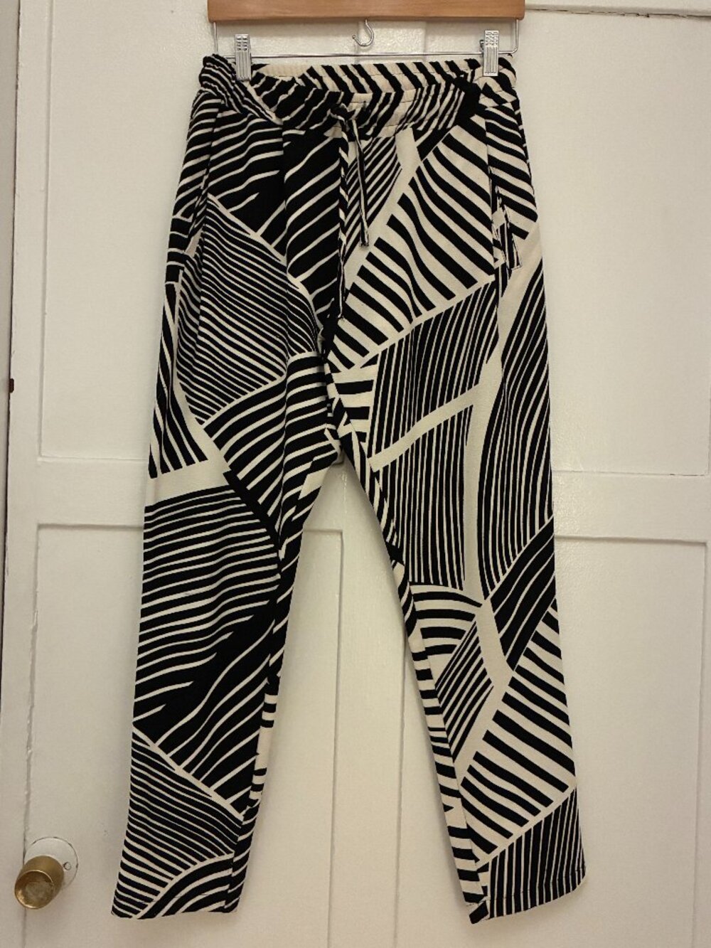Italian abstract pattern trousers